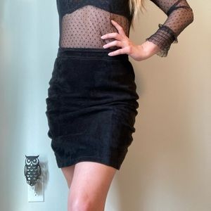 Vintage Global Identity-Genuine, Suède Leather Skirt